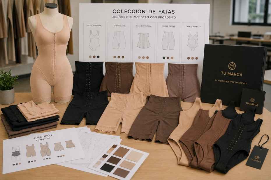 Colección de fajas con diferentes referencias para una marca