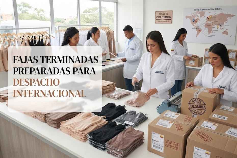 Fajas terminadas preparadas para despacho internacional